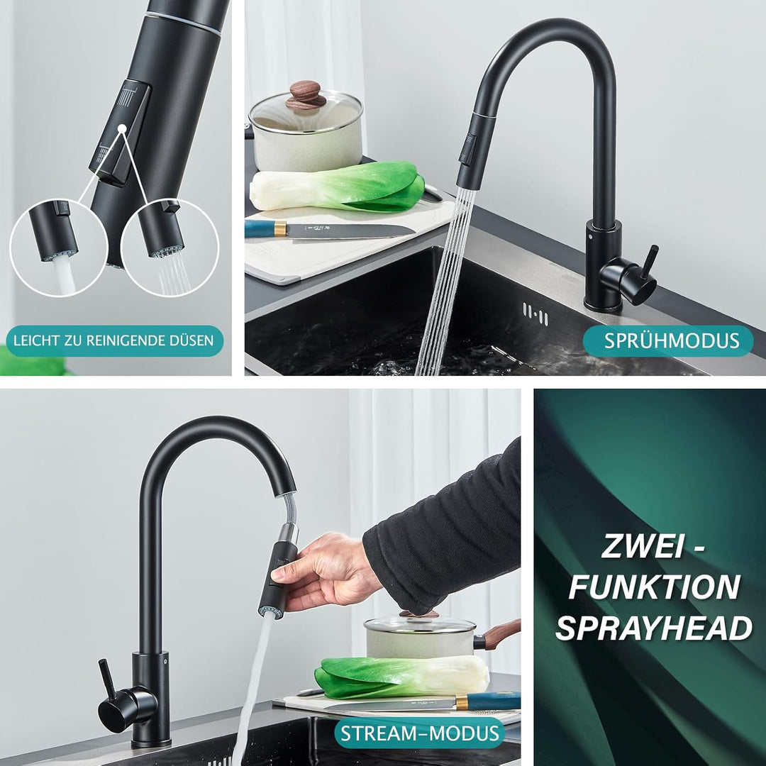 Niederdruck Armatur Küche Schwarz Wasserhahn Küche Niederdruck Küchenarmatur Mischbatterie mit Braus