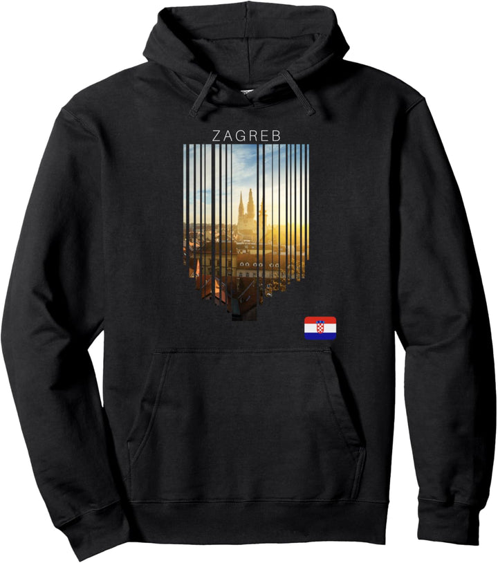 Zagreb Kroatien Flagge Pullover Hoodie