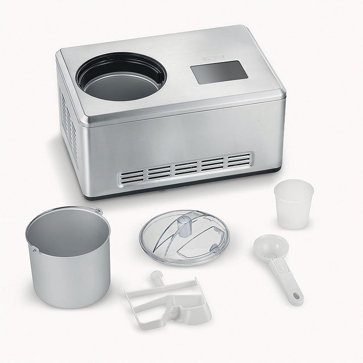 Severin 2-in-1 Eismaschine mit Joghurtfunktion, Inkl. Eisbehälter (2L) und Rezeptbuch, Digitaler Tim