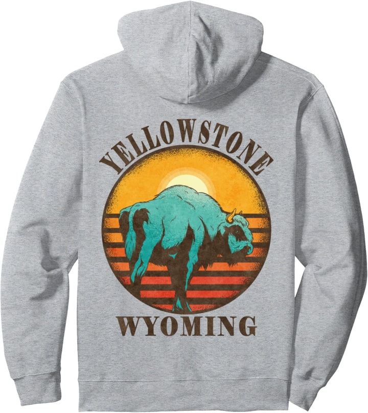 Yellowstone Wyoming US National Park Bison Wandern Camping Pullover Hoodie