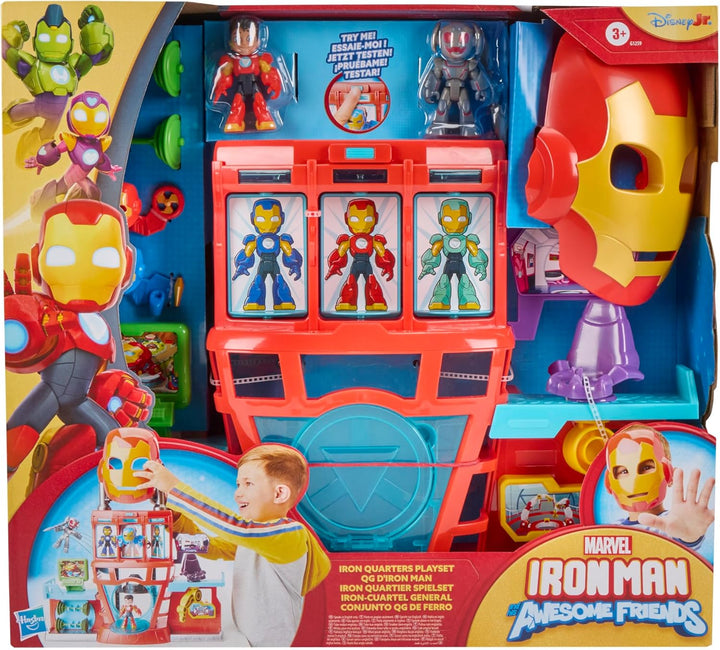 Marvel Iron Man and his Awesome Friends elektronisches Iron Quartier Spielset für Jungen und Mädchen