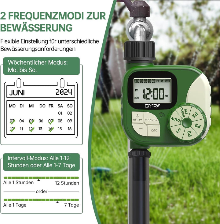 GMR Bewässerungscomputer, Bewässerungssteuerung für Gartenschlauch, Programmierbare Bewässerungsuhr