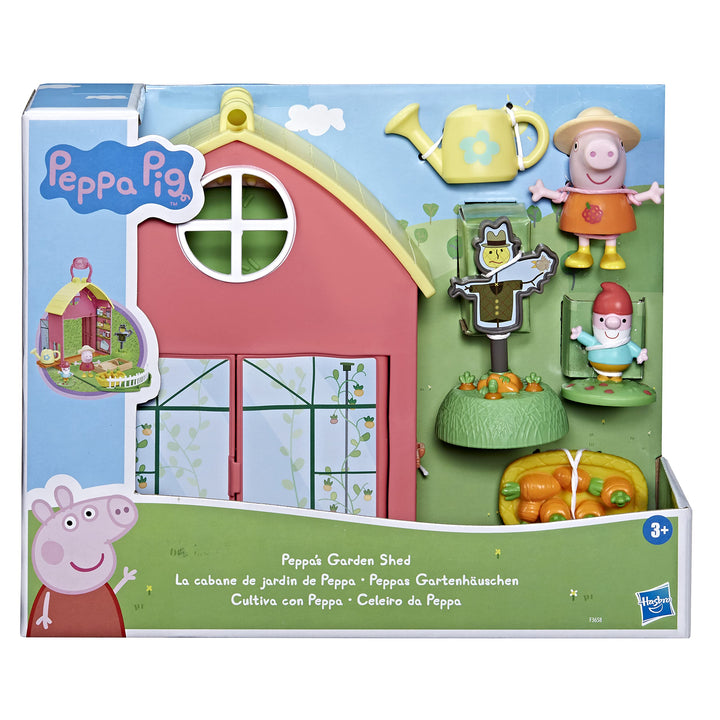 Peppa Pig Peppa’s Adventures Peppas Gartenhäuschen Spielset, enthält 1 Figur, 5 Accessoires, mit Tra