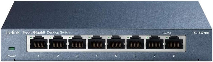 TP-Link TL-SG108 LAN Switch 8 Port Netzwerk Switch mit TL-SG1005P 5-Port Gigabit Lan PoE Switch