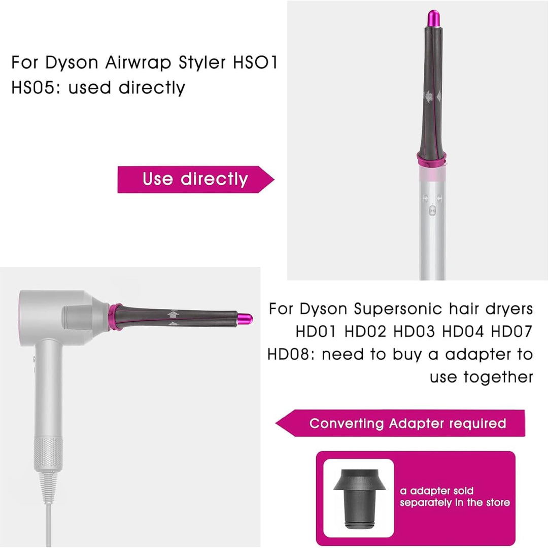 Dxyue 1 Paar 20 mm lange Lockenwickel-Aufsätze für Dyson Airwrap Styler, Lockenfässer Befestigungste