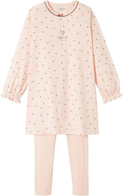 Vertbaudet VERTBAUDET2er-Pack Mädchen Nachthemden mit Leggings, Blumen Pack Rosa/Blau 2 Jahre, Pack