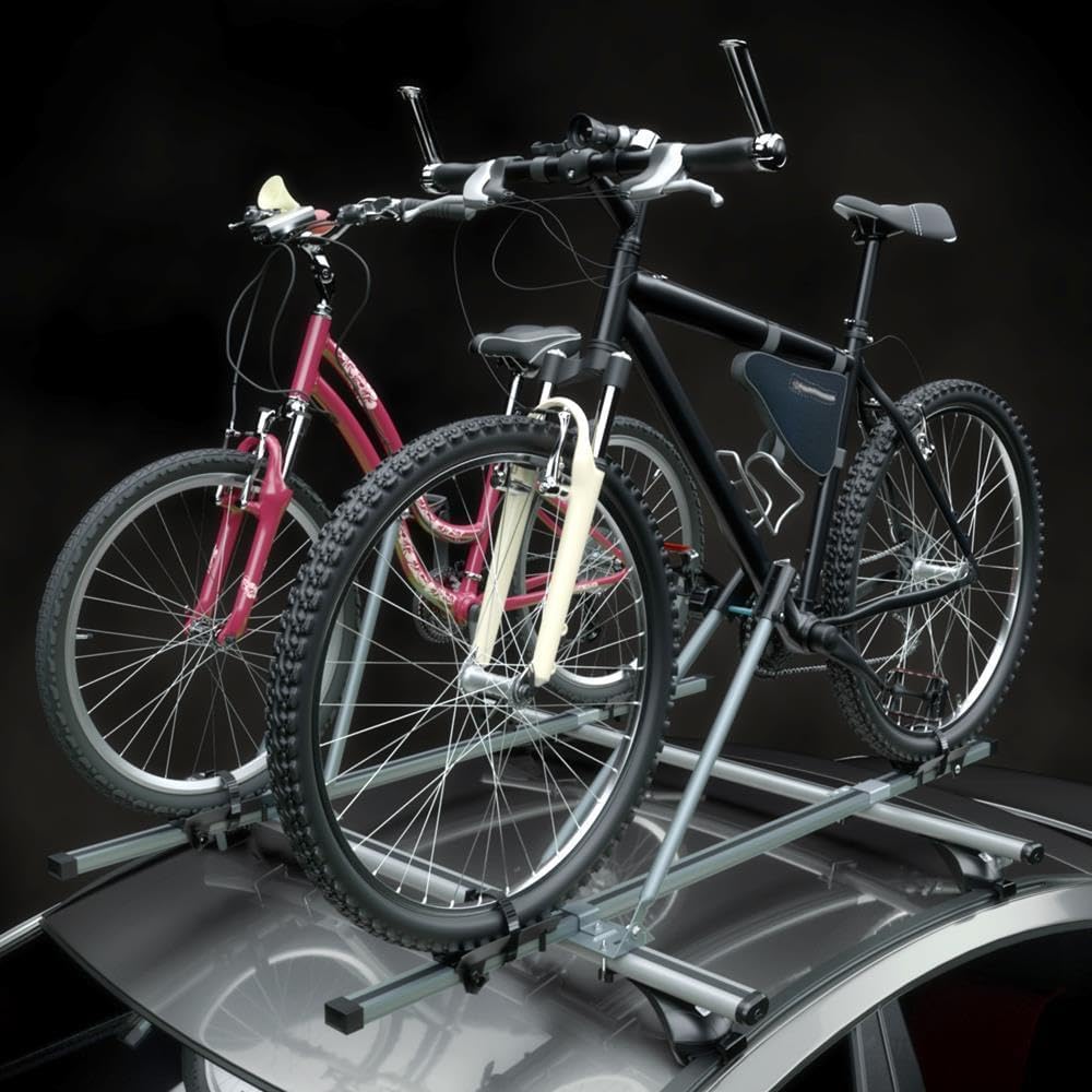 Mossa 2X Dachfahrradträger, Dachfahrradhalter mit Schlüssel und Alubalken - BR9492