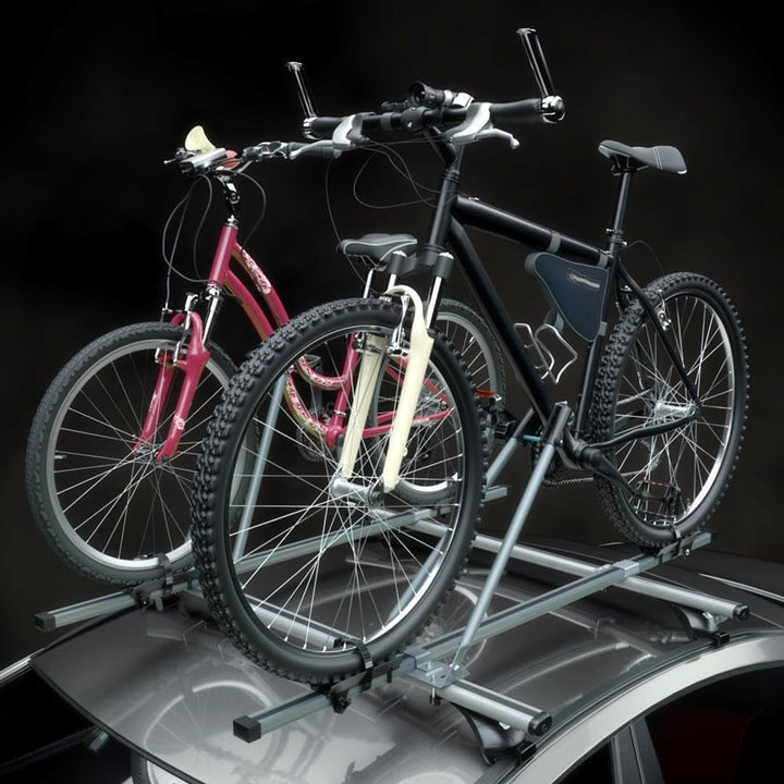 Mossa 2X Dachfahrradträger, Dachfahrradhalter mit Schlüssel und Alubalken - BR9492