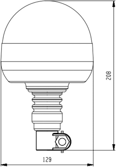 Rundumleuchte orange, Warnleuchte mit flexiblem Fuss LED 12V 24V Für Strassenver 3 Funktionen R65
