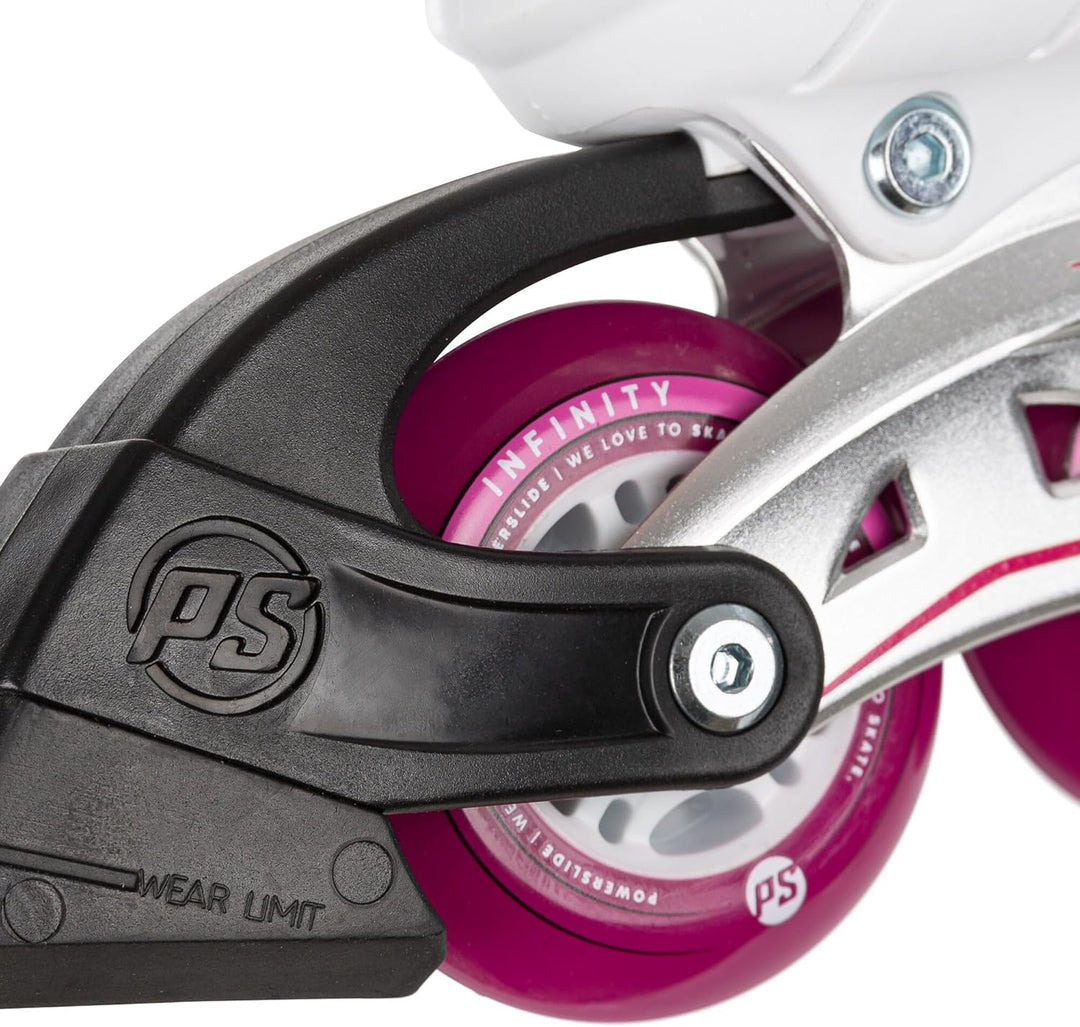 Powerslide Inline Skates Universe 4W Pink, grössenverstellbar, Pink für Kinder, ABEC 7 Kugellager, A