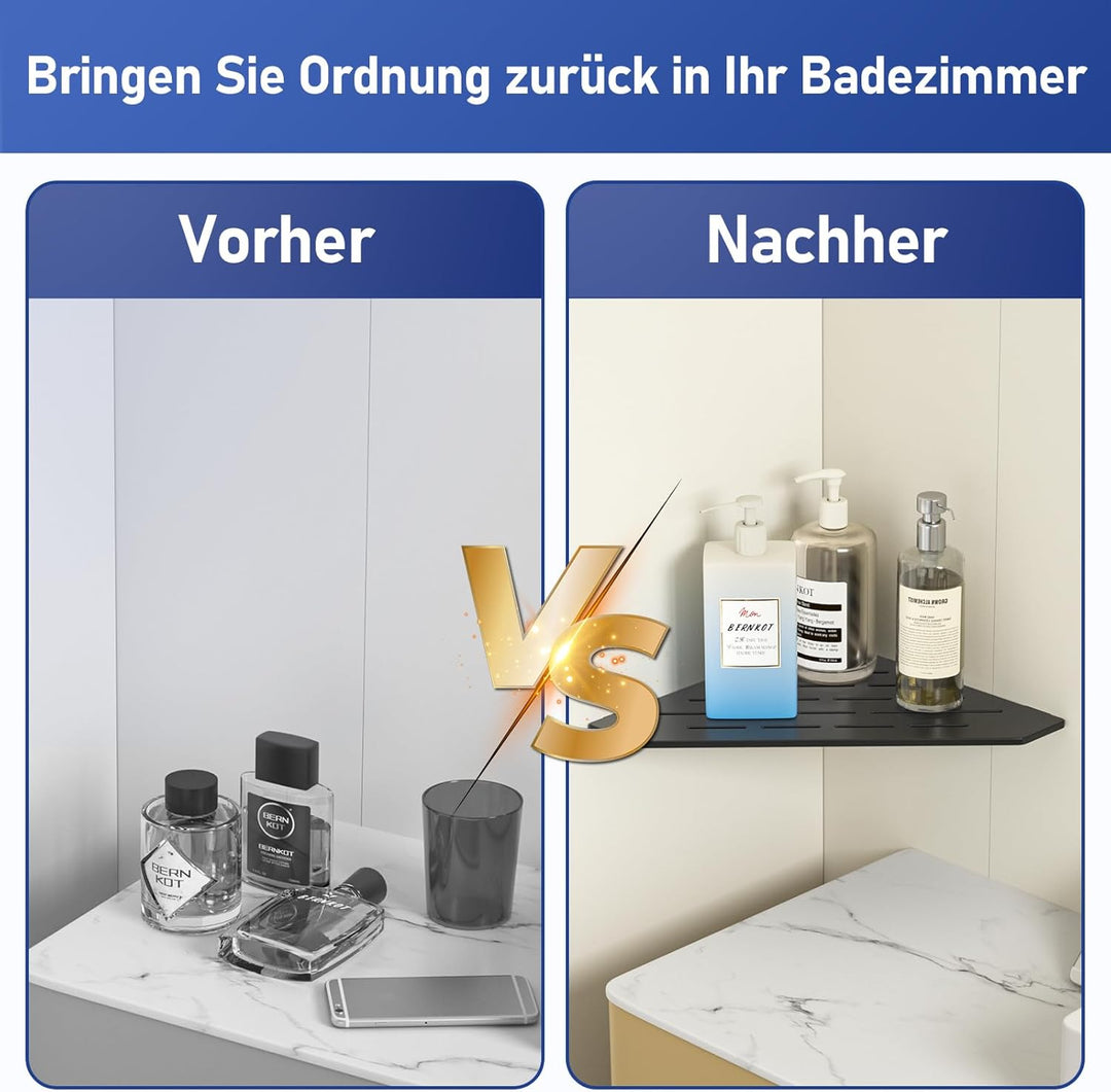 Duschablage Ecke mit 3 mm Stärke, Heavy Duty Eckregal Pentagonal Duschregal Ecke für Dusche,Vertieft