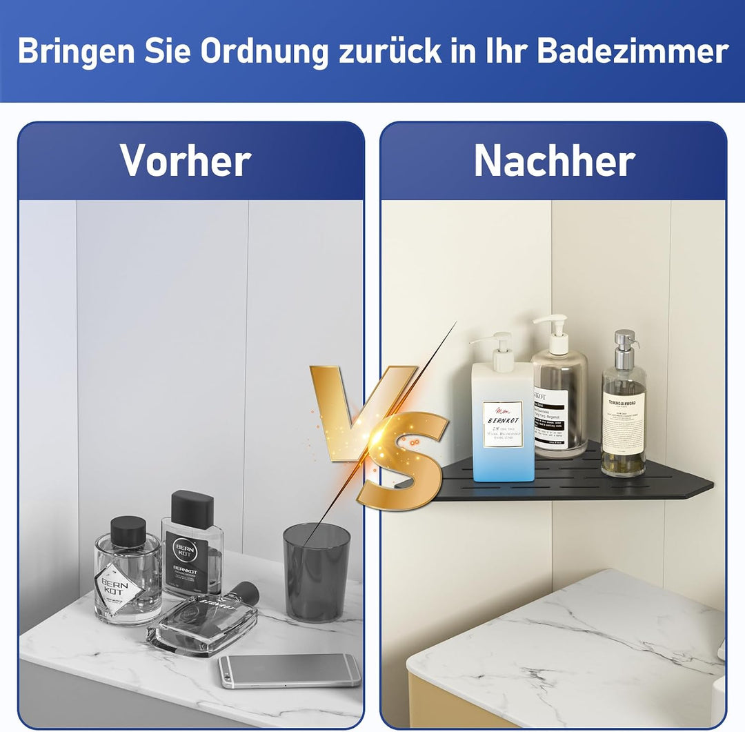 Duschablage Ecke Edelstahl,Heavy Duty Eckregal für Geflieste Wände | 3 mm Stärke, vertieftes Badezim