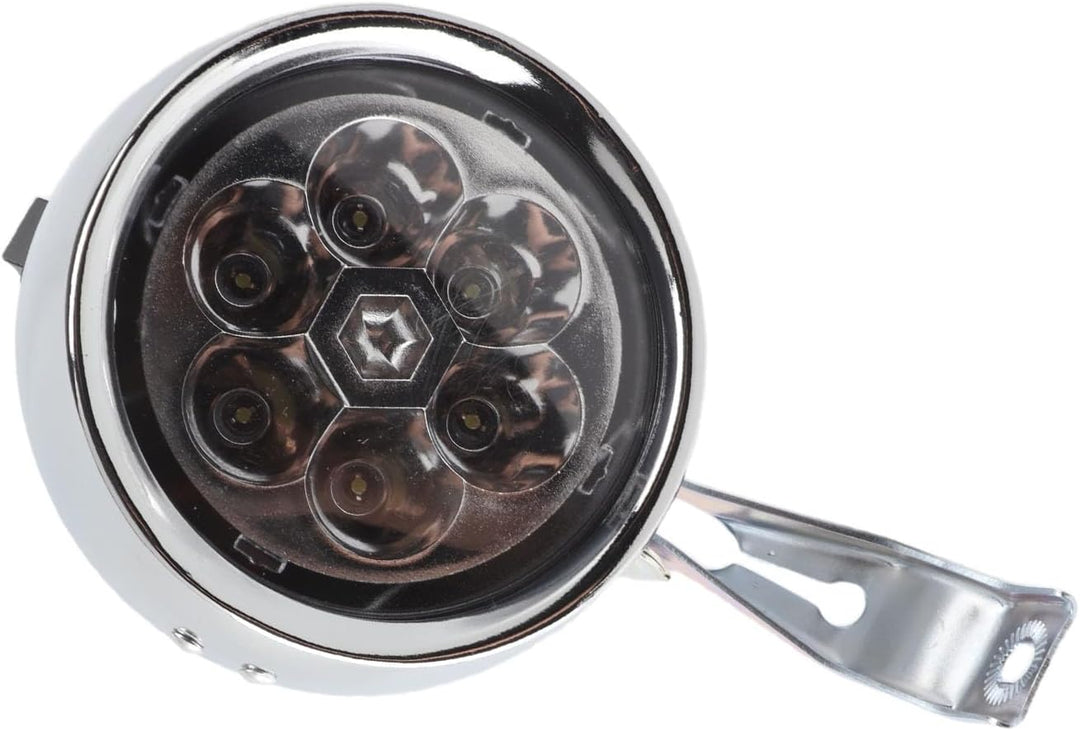 Vintage-Frontleuchte, Metall-Retro-Fahrradscheinwerfer mit 6 LED-Lampen, 160-Grad-Sichtbarkeit, Rege
