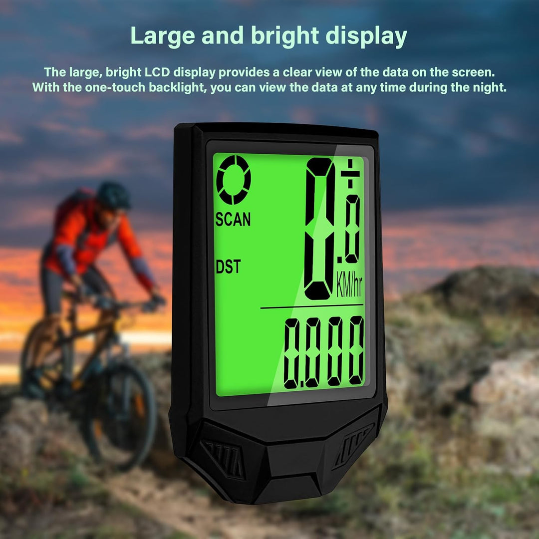 Fahrradcomputer Kabellos 20 Funktionen IP66 Wasserdicht mit Hintergrundbeleuchtetem Display Fahrrad