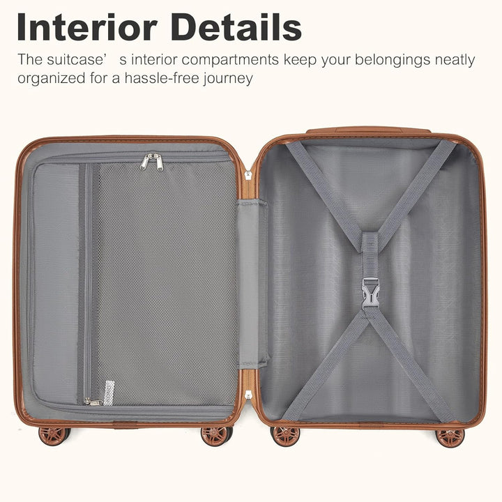 KONO Kofferset 3-teilig Trolley Reisekoffer leicht aus ABS+PC mit 4 Rollen Hartschalenkoffer TSA Sch