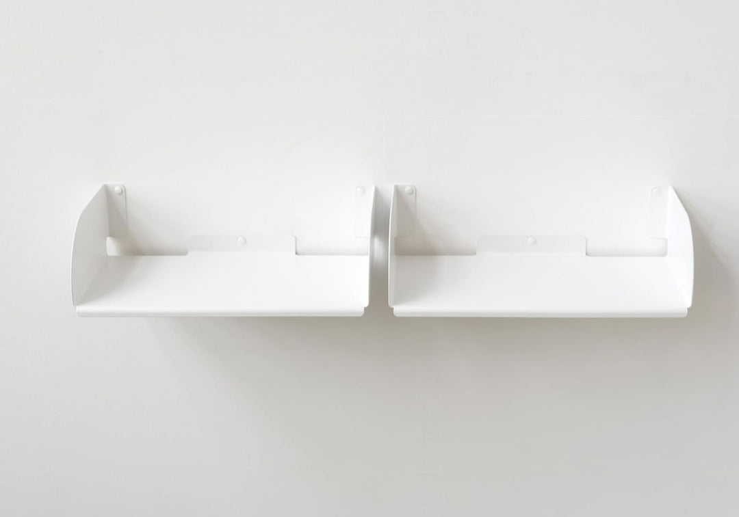 TEEbooks - Bücherregale - Satz von 2 - Weiss - Stahl - L 45 cm, Tiefe 25 cm, H 15 cm, L 45 cm, Tiefe