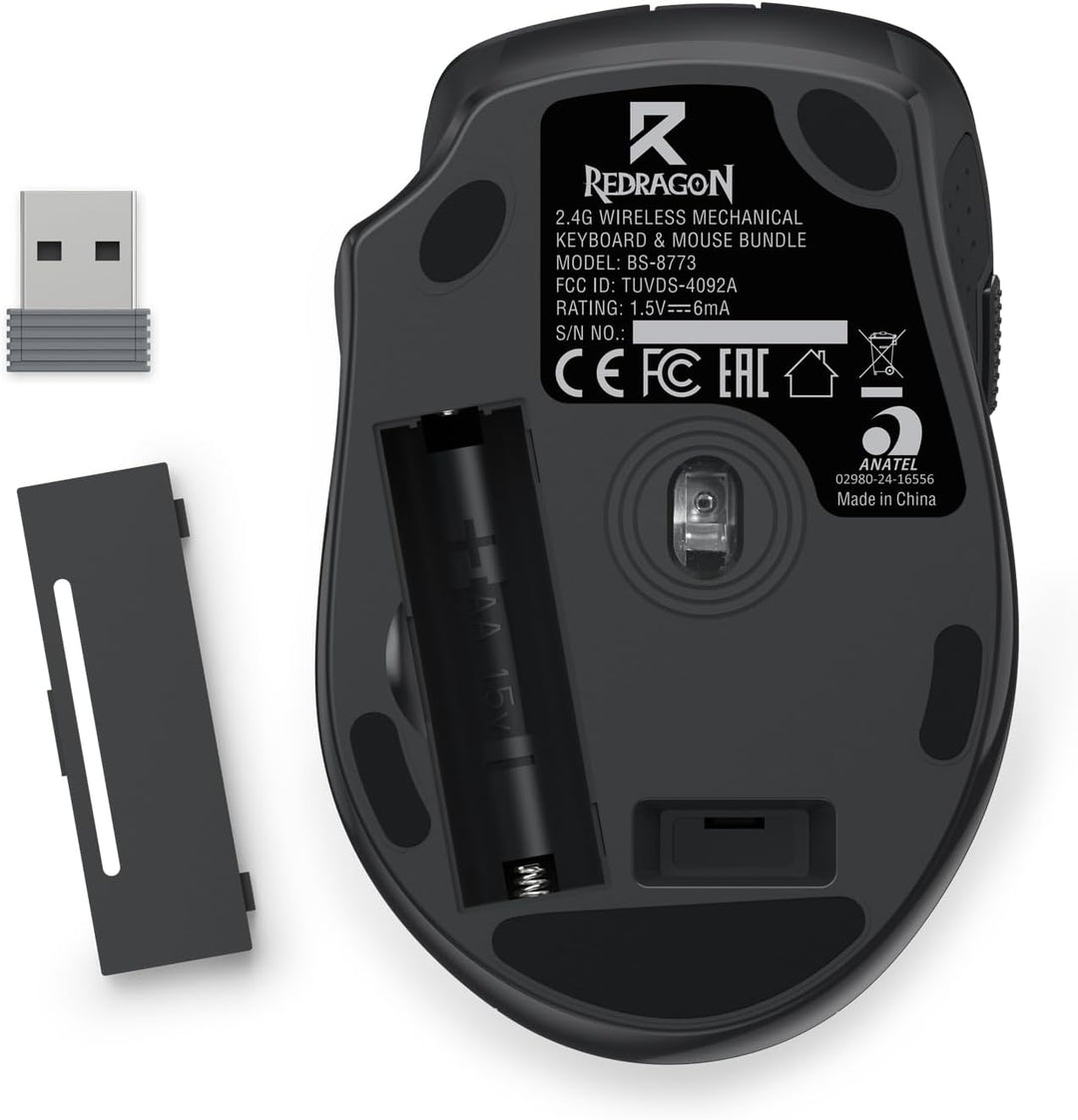 Redragon BS8773 Kabelloses Gaming-Tastaturen & -Mäuse Combos, 78 Tasten, 2,4 GHz, mechanische Tastat