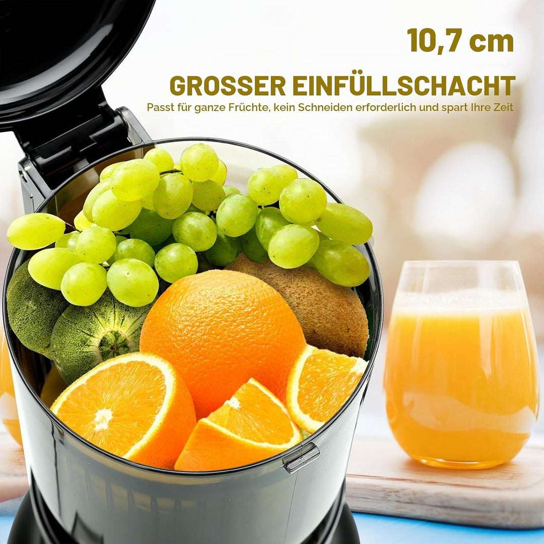 EXREIZST Slow Juicer, 103mm Öffnung, 250W, BPA-frei