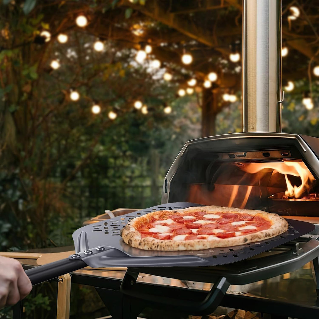 30cm &amp; 23cm Pizzaschaufel, 30cm Pizzaschaufel aus hart eloxiertem Aluminium mit Griff Guter Griff Ei