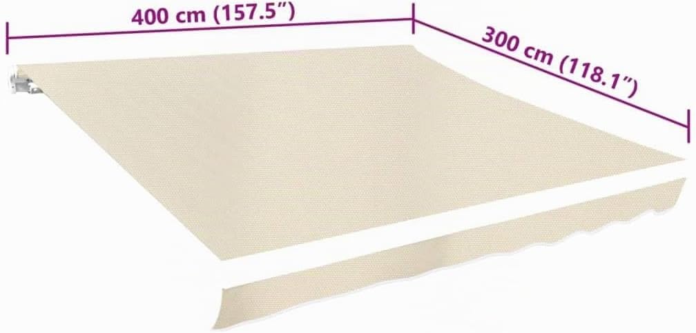 vidaXL Markisenstoff Sonnenschutz Markisentuch Cremefarben 4×3 m (ohne Rahmen) 400 x 300 cm Creme, 4