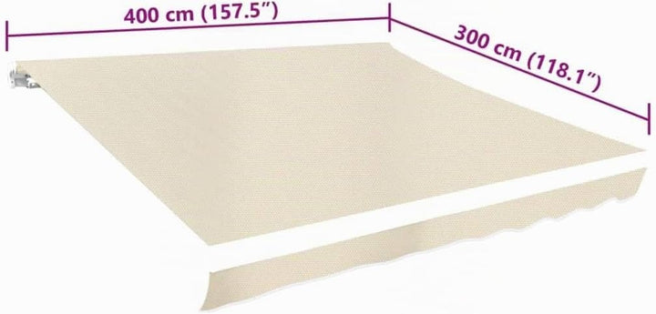 vidaXL Markisenstoff Sonnenschutz Markisentuch Cremefarben 4×3 m (ohne Rahmen) 400 x 300 cm Creme, 4