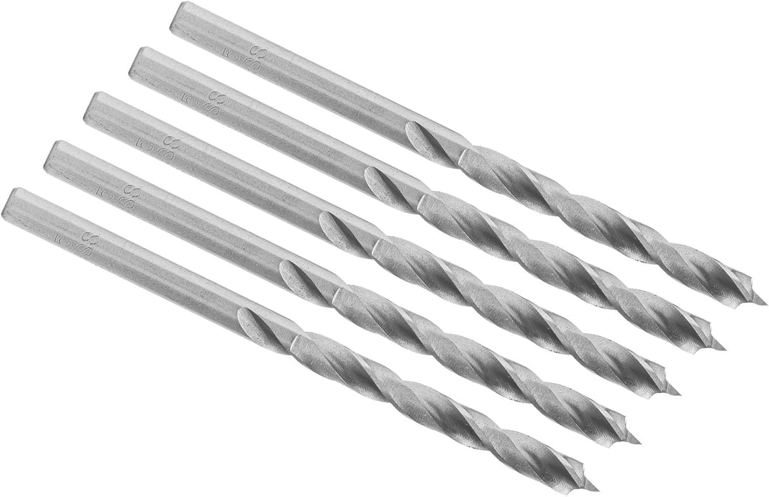 ENT 50050 Holzbohrer Ø 5,0 mm im 5er Pack, HSS-G, mit Zentrierspitze und Vorschneider, Nutzlänge 48