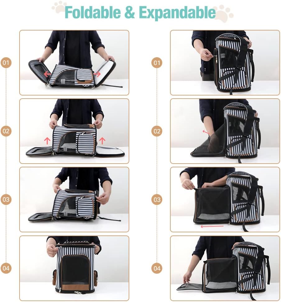 Lekesky Erweiterbar Katzenrucksack Hunderucksack für Katzen und Hunde bis 10 Kg, Faltbare Haustier R