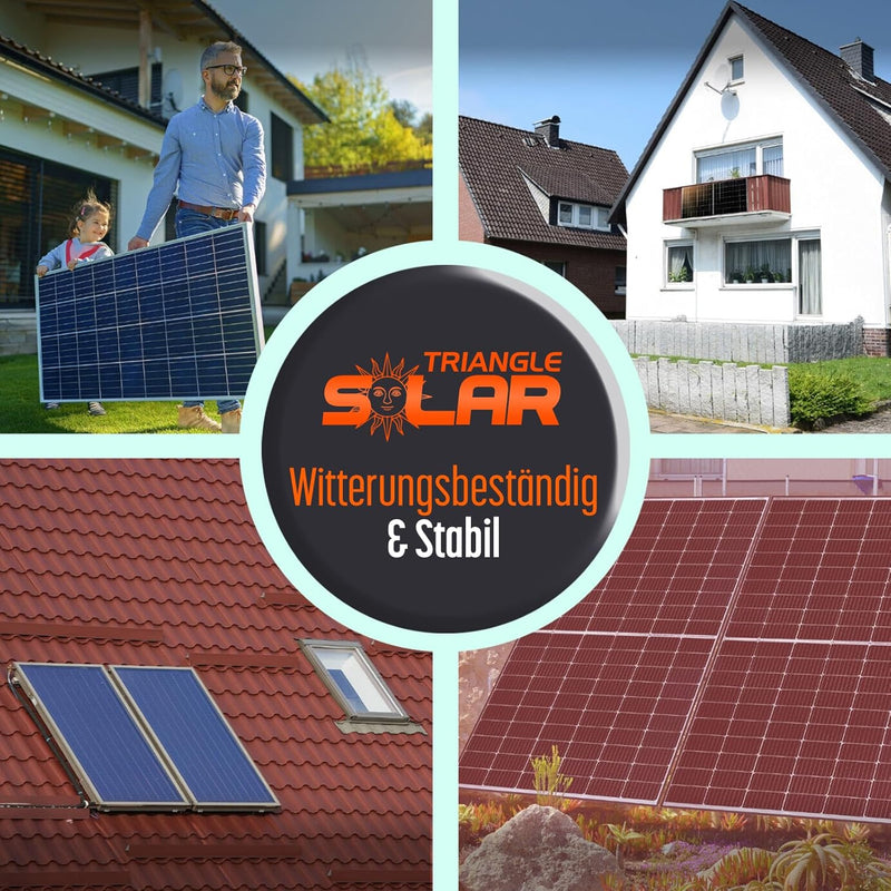 4x Solarmodul Halterung 1180mm Set für 2 Solarpanels Solarmodul Flachdach Aufständerung Photovoltaik