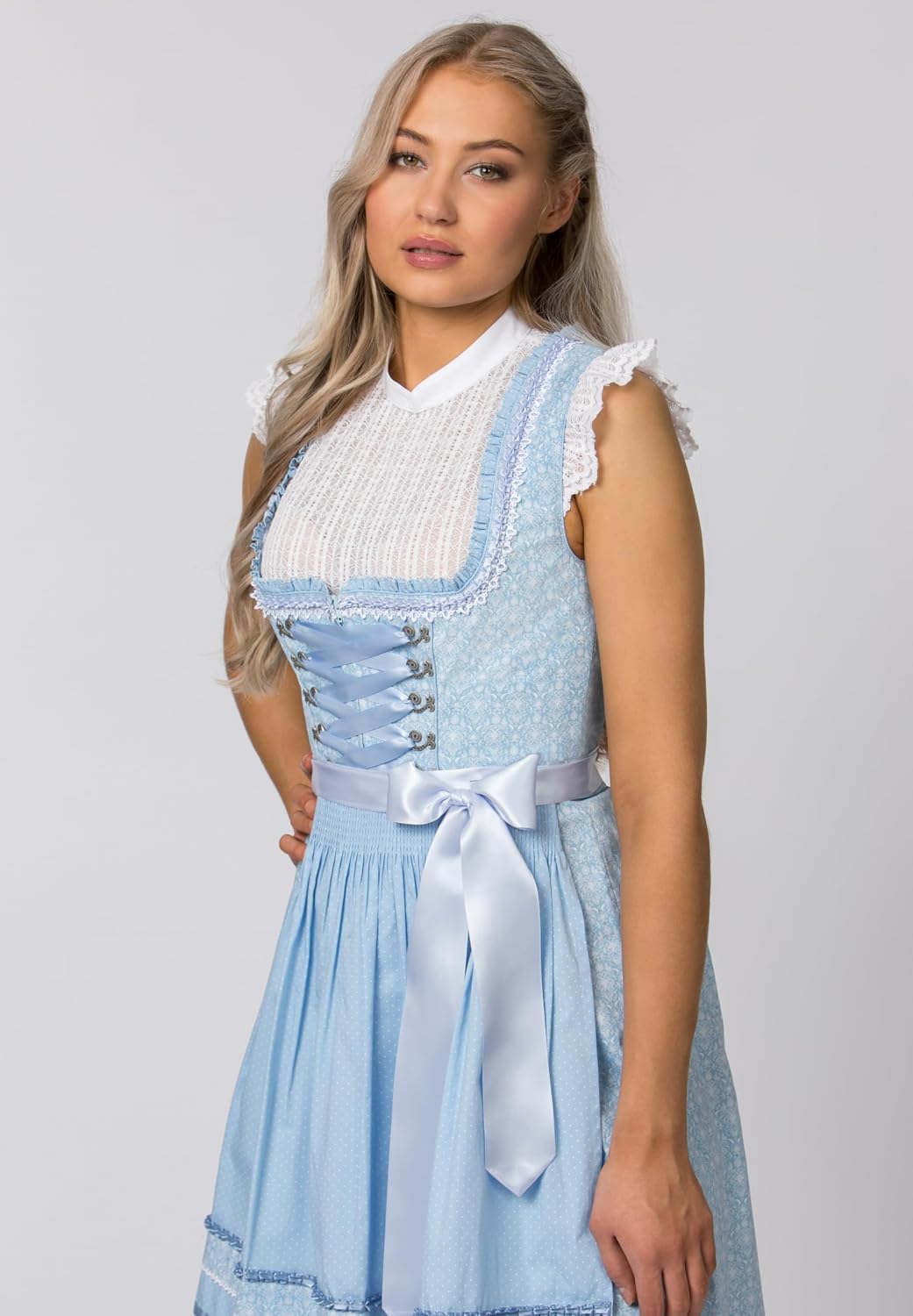 Stockerpoint Damen Dirndl Kim Kleid für besondere Anlässe 40 Hellblau, 40 Hellblau