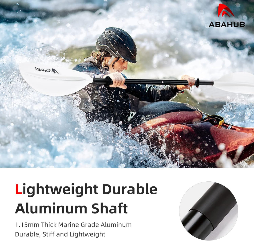 Abahub 218/230/241cm Kajak Paddel Aluminium Doppelpaddel mit Paddelleine für Kajakfahren Ruderboot K