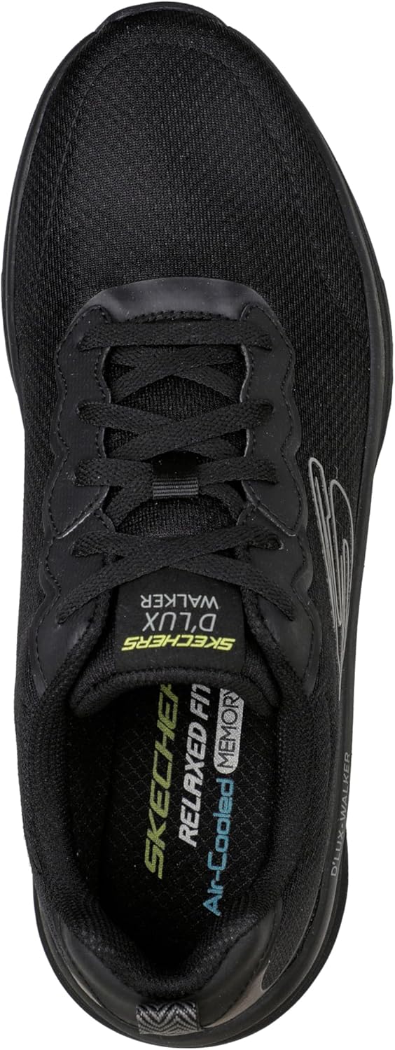 Skechers D'Lux Walker - Scrambler 232264-BKCC, Herren, Sneaker, Black Mesh/Synthetic Trim 45 EU Schw