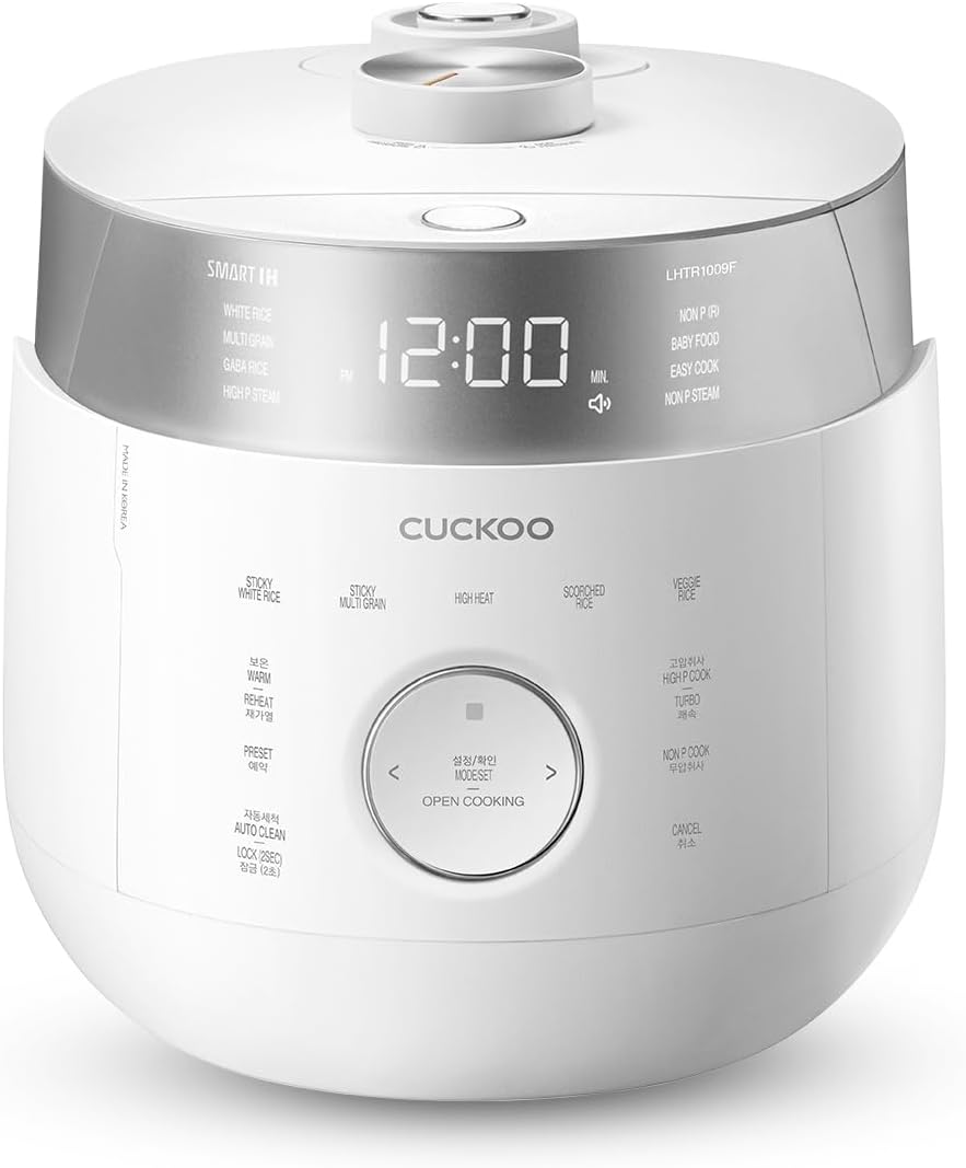 CUCKOO Reiskocher & Dampfgarer mit 16 Programmen, Induktion, Kein-Druck-Modus, offene Kochfunktion,