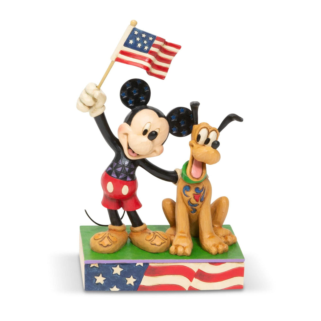Enesco Disney Traditions von Jim Shore Mickey Mouse und Pluto Patriotic Figurine, Steinharz, one Siz