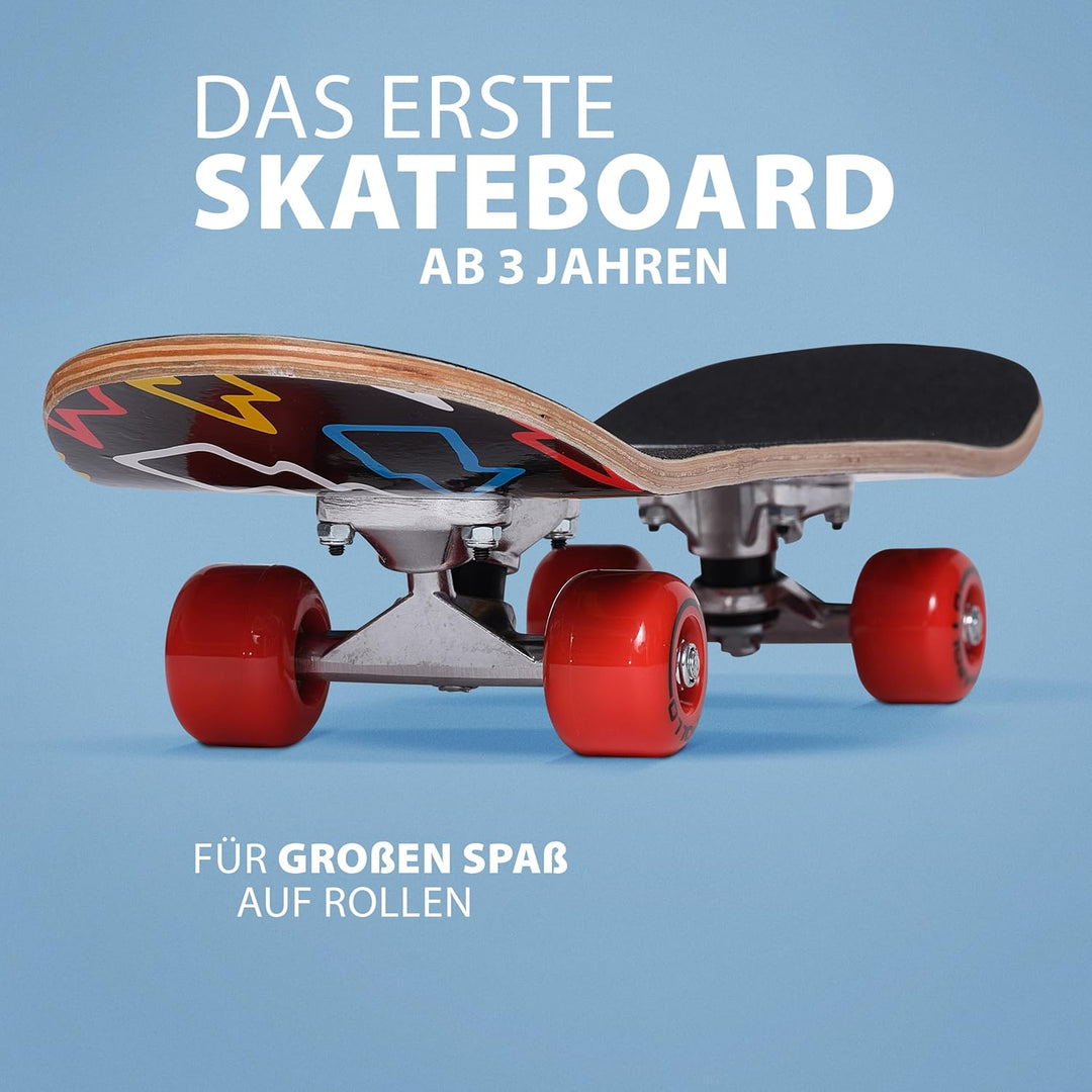 Apollo Kinder Skateboard, kleines Komplett Board mit ABEC 3 Kugellagern und Aluminium Achsen, Coole