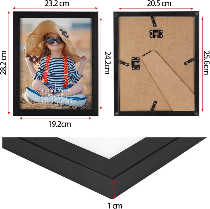 EXYGLO 12er Set Bilderrahmen 20x25 cm, Schwarz Fotorahmen Collage für 25x20 cm Fotos und Bilder, Mod