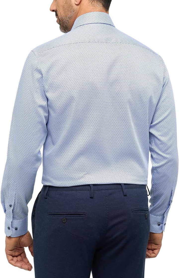 ETERNA Herren bedrucktes Baumwollhemd MODERN FIT 41 Hellblau, 41 Hellblau