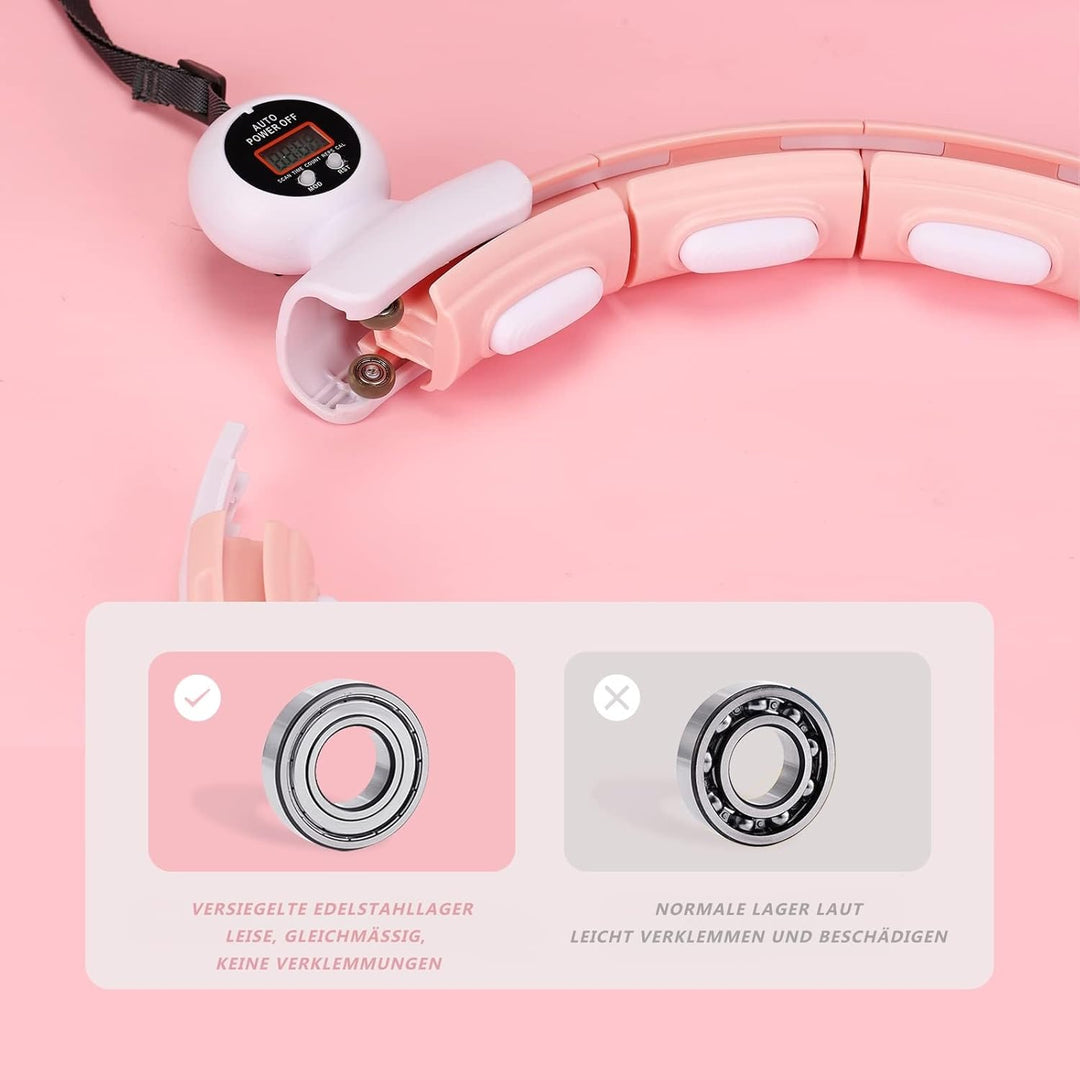 LEAFIA Smart Fitness Reifen, Ruhig Hula Hoop Gewichtsverlust, mit Smarten Zähler, magnetische Scheib
