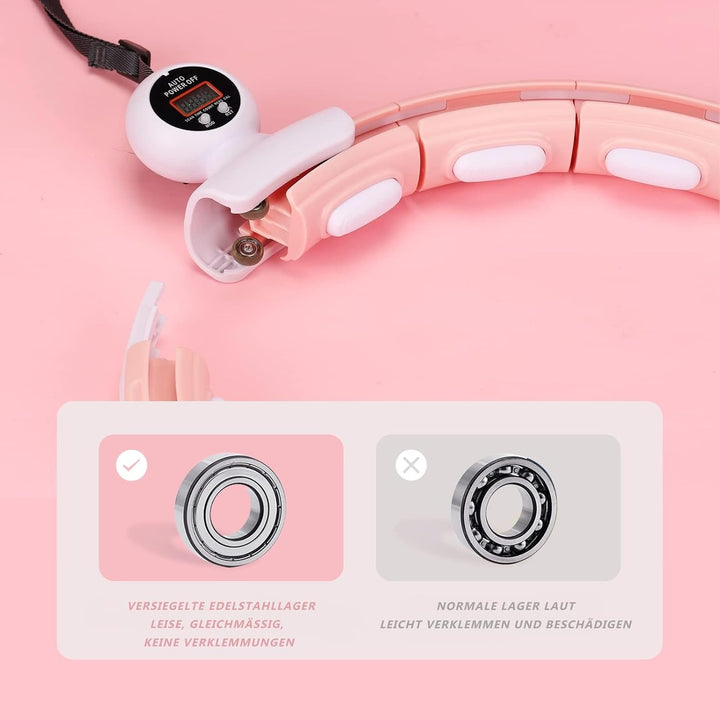 LEAFIA Smart Fitness Reifen, Ruhig Hula Hoop Gewichtsverlust, mit Smarten Zähler, magnetische Scheib