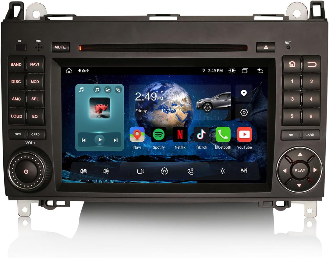 Erisin 8-Kern 4GB + 64GB Android 12 Autoradio mit GPS Navi Für Mercedes A/B Klasse W245 W169 Sprinte