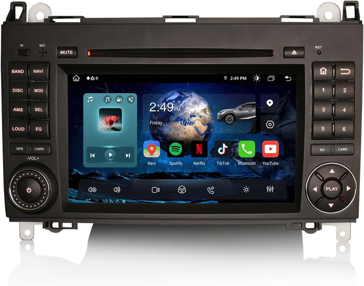 Erisin 8-Kern 4GB + 64GB Android 12 Autoradio mit GPS Navi Für Mercedes A/B Klasse W245 W169 Sprinte