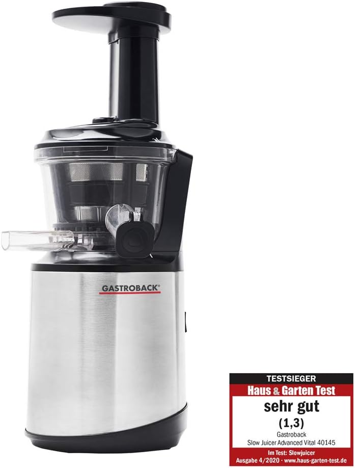 GASTROBACK Slow Juicer Advanced Vital, Schwarz, Silber