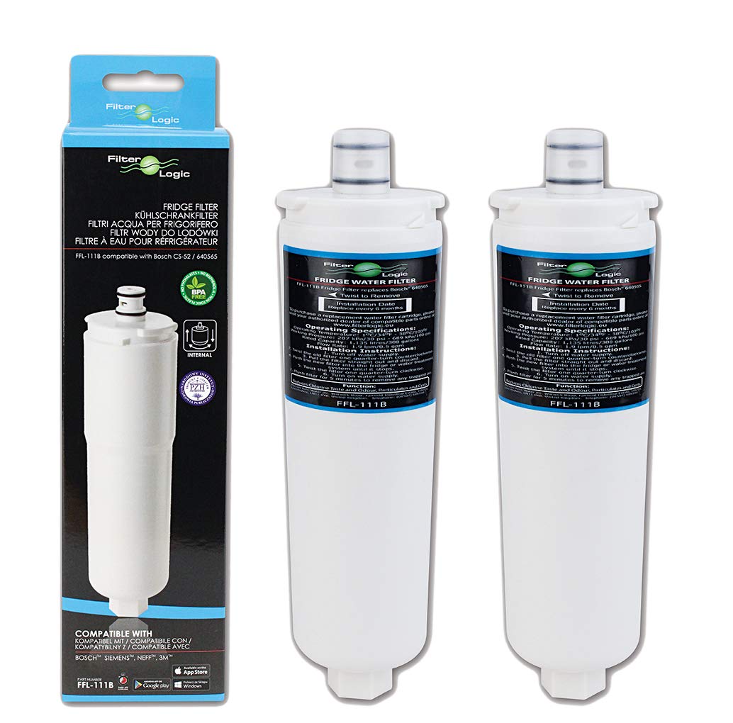 FilterLogic FFL-111B Kühlschrank-Wasserfilter kompatibel mit Bosch CS-52, 640565, Siemens, Neff, Abo