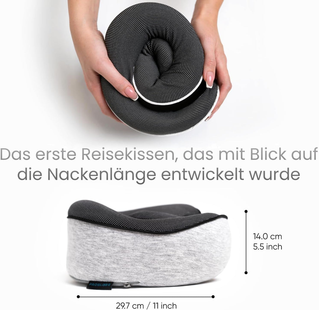Proglobe Nackenkissen Flugzeug, Reisekissen 100% Memory Foam, Orthopädisches Nackenhörnchen, Ideal f