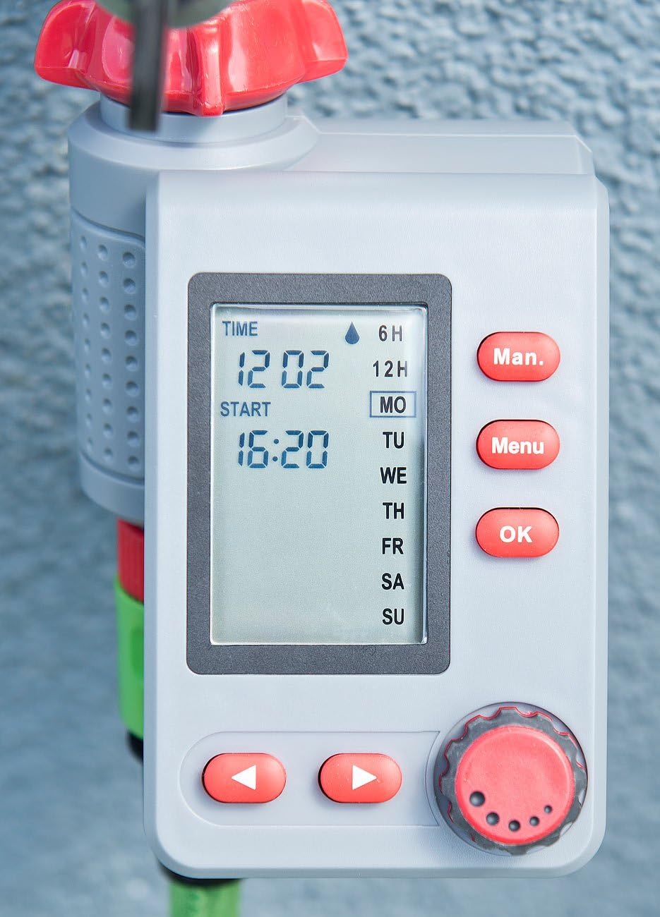 Royal Gardineer Bewässerung Computer: Digitaler Bewässerungscomputer mit Display und Magnet-Ventil (