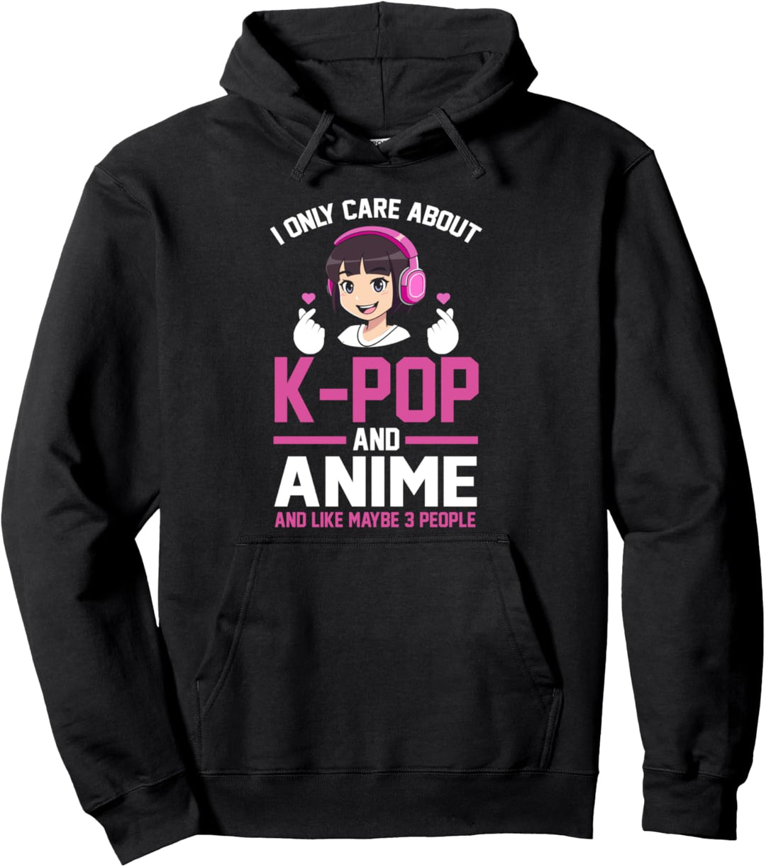 Ich interessiere mich nur für K-Pop und Anime K-Pop Pullover Hoodie