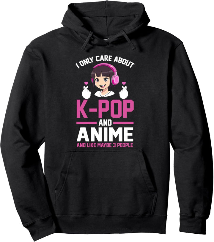 Ich interessiere mich nur für K-Pop und Anime K-Pop Pullover Hoodie