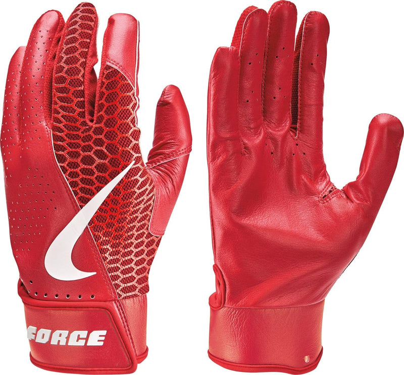 Nike Force Edge Kunstleder Baseball Handschuhe, Batting Gloves S rot, S rot