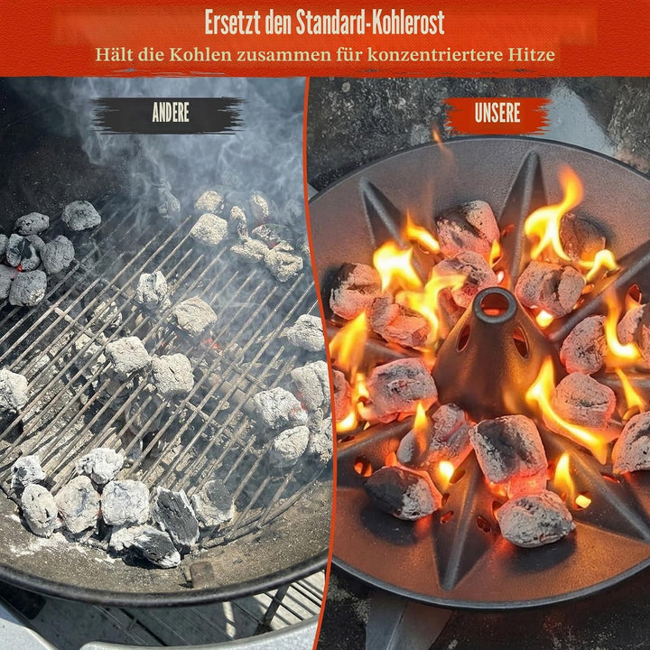 Denmay Kohlekorb Briketthalter für Weber 47/57/67cm Holzkohlegrills Holzkohle-Brikettkorb für Weber