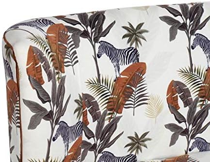 DRW Sofa aus Holz und Polyester mit Blättern und Zebra, 145 x 78 x 88 cm, Kunststoff, 145x78x88cm