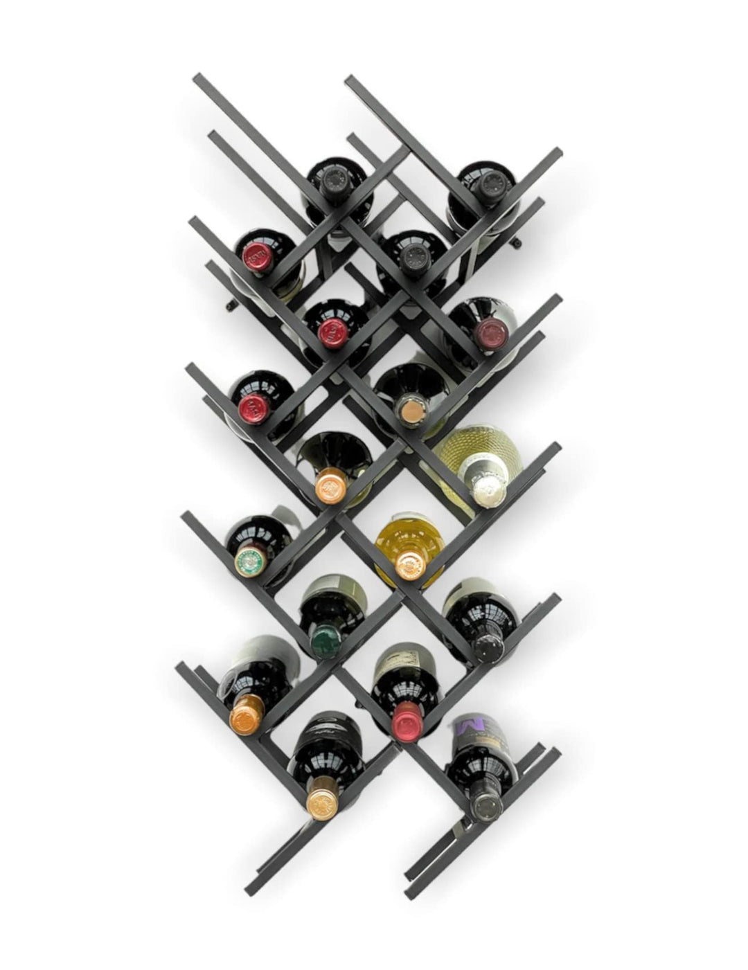 DanDiBo 2er Set Weinregal Metall Schwarz Wand erweiterbar für 18 Flaschen Acord Flaschenregal 96279